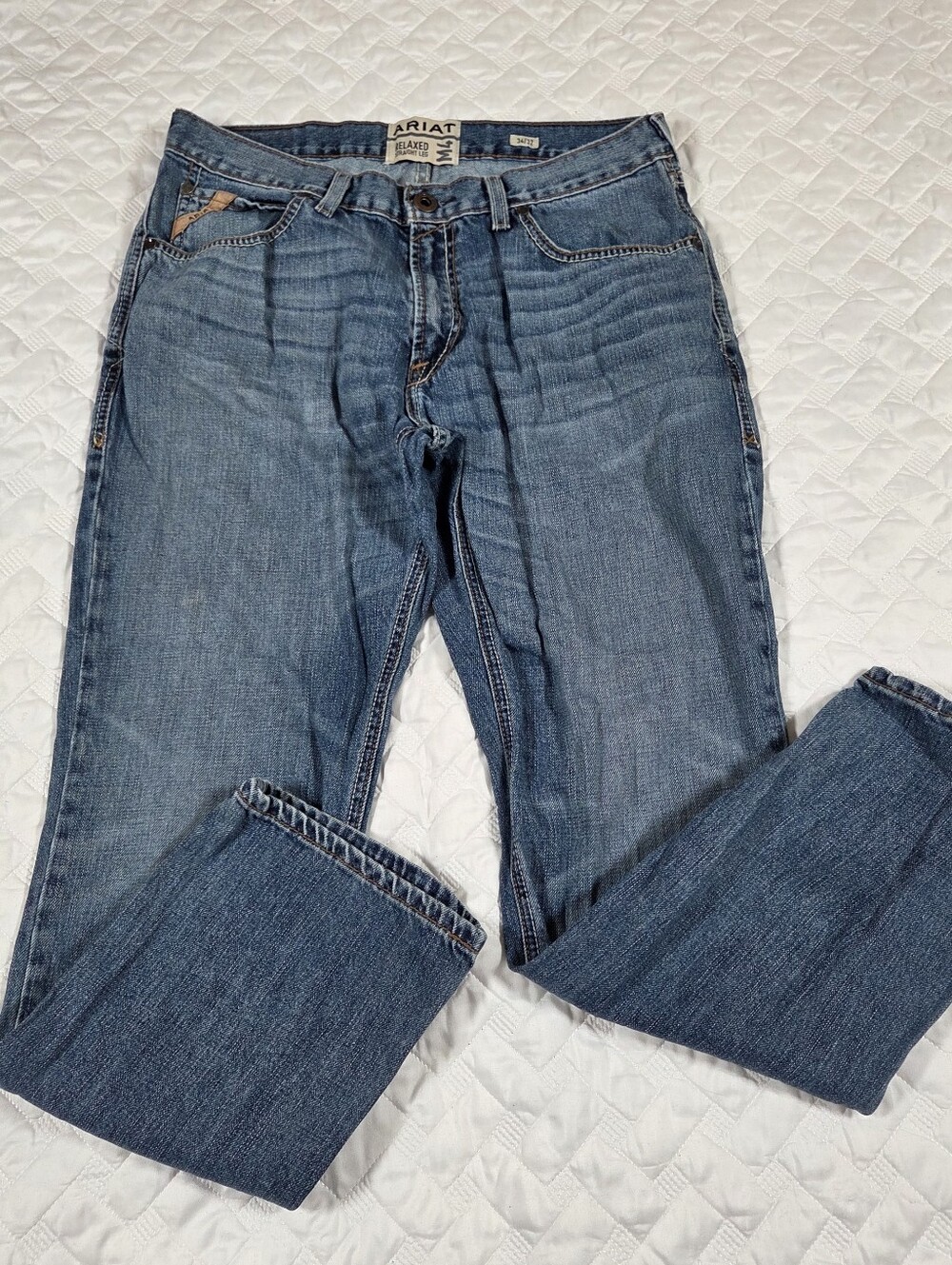 Ariat M4 Relaxed Straight Leg Jeans Men’s Size 34x32 Blue Medium Wash Denim
